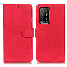 Coque Portefeuille Livre Cuir Etui Clapet K09Z pour Oppo F19 Pro+ Plus 5G Rouge