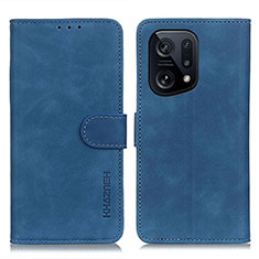 Coque Portefeuille Livre Cuir Etui Clapet K09Z pour Oppo Find X5 5G Bleu