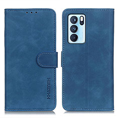 Coque Portefeuille Livre Cuir Etui Clapet K09Z pour Oppo Reno6 Pro 5G India Bleu