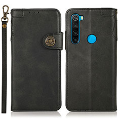 Coque Portefeuille Livre Cuir Etui Clapet K09Z pour Xiaomi Redmi Note 8 (2021) Noir