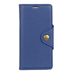 Coque Portefeuille Livre Cuir Etui Clapet L01 pour Alcatel 1 Bleu