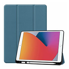Coque Portefeuille Livre Cuir Etui Clapet L01 pour Apple iPad 10.2 (2020) Cyan