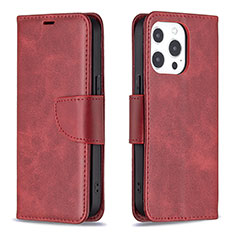 Coque Portefeuille Livre Cuir Etui Clapet L01 pour Apple iPhone 13 Pro Rouge