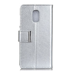 Coque Portefeuille Livre Cuir Etui Clapet L01 pour Asus ZenFone V500KL Argent