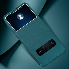 Coque Portefeuille Livre Cuir Etui Clapet L01 pour Huawei Enjoy 10 Plus Vert