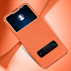 Coque Portefeuille Livre Cuir Etui Clapet L01 pour Huawei Enjoy 10e Orange