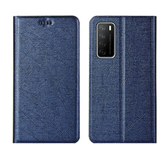 Coque Portefeuille Livre Cuir Etui Clapet L01 pour Huawei Honor Play4 5G Bleu