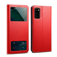 Coque Portefeuille Livre Cuir Etui Clapet L01 pour Huawei Honor View 30 5G Rouge