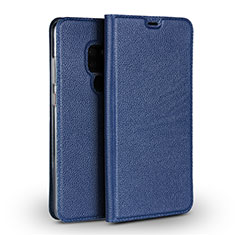 Coque Portefeuille Livre Cuir Etui Clapet L01 pour Huawei Mate 20 Bleu