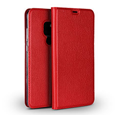 Coque Portefeuille Livre Cuir Etui Clapet L01 pour Huawei Mate 20 Rouge