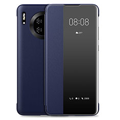 Coque Portefeuille Livre Cuir Etui Clapet L01 pour Huawei Mate 30 5G Bleu