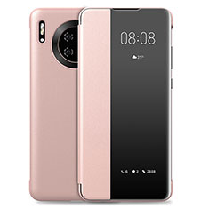Coque Portefeuille Livre Cuir Etui Clapet L01 pour Huawei Mate 30E Pro 5G Or Rose