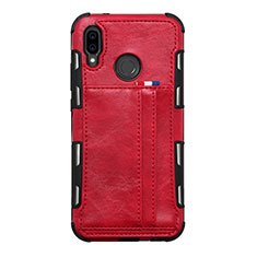 Coque Portefeuille Livre Cuir Etui Clapet L01 pour Huawei Nova 3e Rouge