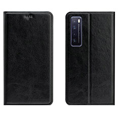 Coque Portefeuille Livre Cuir Etui Clapet L01 pour Huawei Nova 7 5G Noir