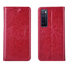 Coque Portefeuille Livre Cuir Etui Clapet L01 pour Huawei Nova 7 5G Rouge