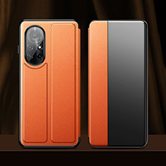 Coque Portefeuille Livre Cuir Etui Clapet L01 pour Huawei Nova 8 Pro 5G Orange