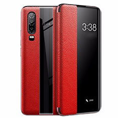 Coque Portefeuille Livre Cuir Etui Clapet L01 pour Huawei P30 Rouge