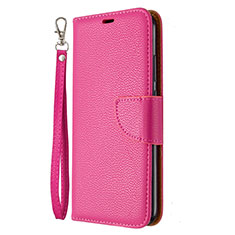Coque Portefeuille Livre Cuir Etui Clapet L01 pour Huawei Y7p Rose Rouge
