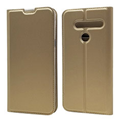 Coque Portefeuille Livre Cuir Etui Clapet L01 pour LG G8 ThinQ Or