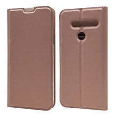 Coque Portefeuille Livre Cuir Etui Clapet L01 pour LG G8 ThinQ Or Rose