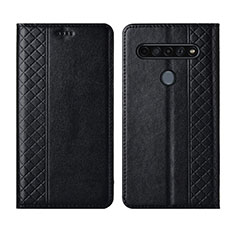 Coque Portefeuille Livre Cuir Etui Clapet L01 pour LG K51S Noir