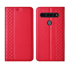 Coque Portefeuille Livre Cuir Etui Clapet L01 pour LG K51S Rouge
