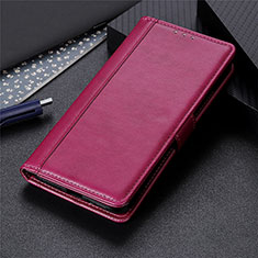 Coque Portefeuille Livre Cuir Etui Clapet L01 pour LG K52 Vin Rouge