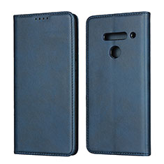 Coque Portefeuille Livre Cuir Etui Clapet L01 pour LG V50 ThinQ 5G Bleu