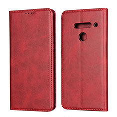 Coque Portefeuille Livre Cuir Etui Clapet L01 pour LG V50 ThinQ 5G Rouge