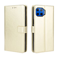Coque Portefeuille Livre Cuir Etui Clapet L01 pour Motorola Moto G 5G Plus Or