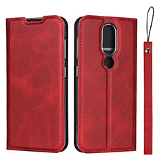 Coque Portefeuille Livre Cuir Etui Clapet L01 pour Nokia 4.2 Rouge