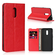 Coque Portefeuille Livre Cuir Etui Clapet L01 pour OnePlus 7 Rouge