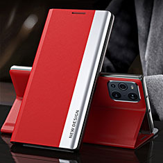 Coque Portefeuille Livre Cuir Etui Clapet L01 pour Oppo Find X3 Pro 5G Rouge