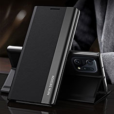Coque Portefeuille Livre Cuir Etui Clapet L01 pour Oppo Find X5 Pro 5G Noir