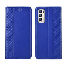 Coque Portefeuille Livre Cuir Etui Clapet L01 pour Oppo Reno5 Pro+ Plus 5G Bleu