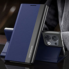 Coque Portefeuille Livre Cuir Etui Clapet L01 pour Oppo Reno8 5G Bleu