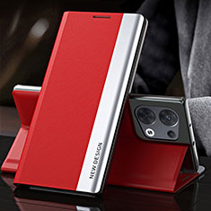 Coque Portefeuille Livre Cuir Etui Clapet L01 pour Oppo Reno8 Pro 5G Rouge