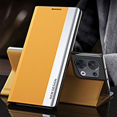 Coque Portefeuille Livre Cuir Etui Clapet L01 pour Oppo Reno8 Pro+ Plus 5G Jaune