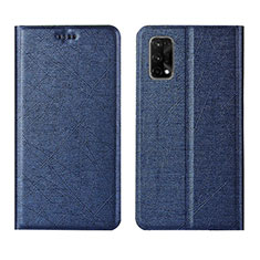 Coque Portefeuille Livre Cuir Etui Clapet L01 pour Realme X7 Pro 5G Bleu