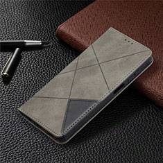 Coque Portefeuille Livre Cuir Etui Clapet L01 pour Samsung Galaxy A12 Gris