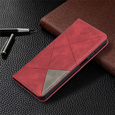 Coque Portefeuille Livre Cuir Etui Clapet L01 pour Samsung Galaxy A12 Nacho Rouge