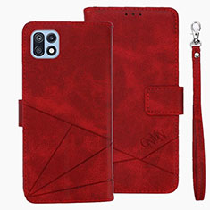 Coque Portefeuille Livre Cuir Etui Clapet L01 pour Samsung Galaxy F42 5G Rouge