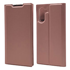 Coque Portefeuille Livre Cuir Etui Clapet L01 pour Samsung Galaxy Note 10 5G Or Rose