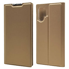 Coque Portefeuille Livre Cuir Etui Clapet L01 pour Samsung Galaxy Note 10 Plus Or