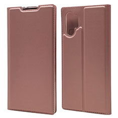 Coque Portefeuille Livre Cuir Etui Clapet L01 pour Samsung Galaxy Note 10 Plus Or Rose