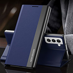 Coque Portefeuille Livre Cuir Etui Clapet L01 pour Samsung Galaxy S21 5G Bleu