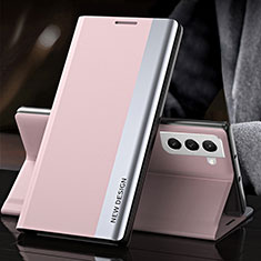 Coque Portefeuille Livre Cuir Etui Clapet L01 pour Samsung Galaxy S21 5G Rose