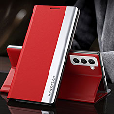 Coque Portefeuille Livre Cuir Etui Clapet L01 pour Samsung Galaxy S21 5G Rouge