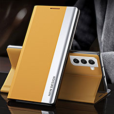 Coque Portefeuille Livre Cuir Etui Clapet L01 pour Samsung Galaxy S21 FE 5G Jaune