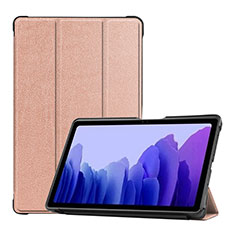 Coque Portefeuille Livre Cuir Etui Clapet L01 pour Samsung Galaxy Tab A7 4G 10.4 SM-T505 Or Rose
